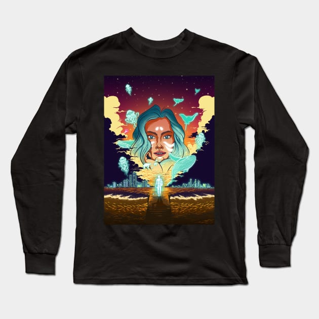 Man and Smilling Woman Long Sleeve T-Shirt by Tertandawisnu